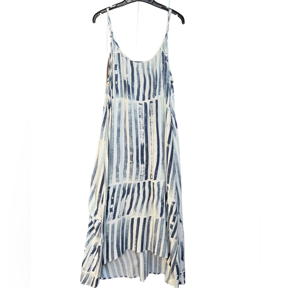 LOVESTITCH HIGH LOW Dress Blue and White One Size